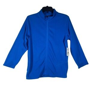 Liberty Valor Boys Blue Full Zip Fleece Jacket Mock Neck XL 14/16 Pockets NWT